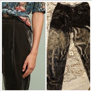 Ett : Twa | Anthropologie crushed velvet trousers